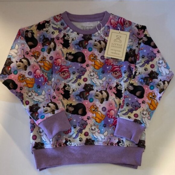 NWT Little Snuggles Toddler Disney Cats Marie/Cheshire/Figaro Bamboo Crewneck - Picture 3 of 6